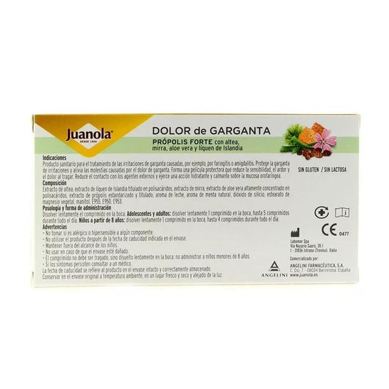 Juanola Garganta Dorida Própolis Forte Sabor Balsâmico Suave 20 Comprimidos Juanola Garganta Dorida Própolis Forte Sabor Balsâmico Suave 20 Comprimidos