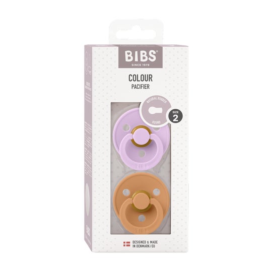 Bibs Colour Round Chupeta Violet Sky Pumpkin +6M 2 Unidades