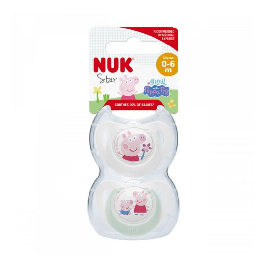 Nuk Star Chupeta Silicone Peppa Pig 0-6M 2 Unidades