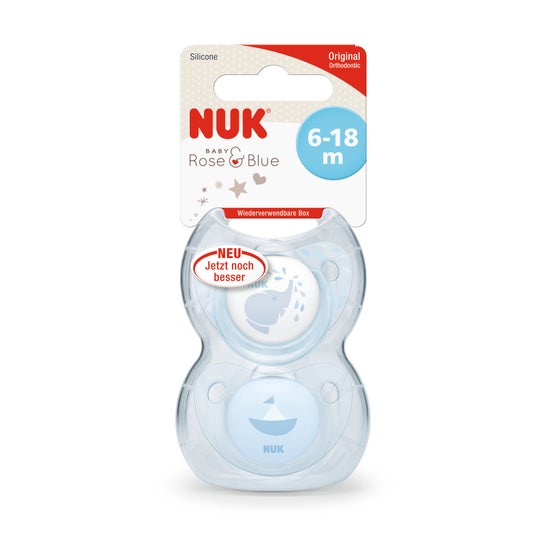 Nuk Baby Blue mamilo chupeta de silicone sem anel 2uds