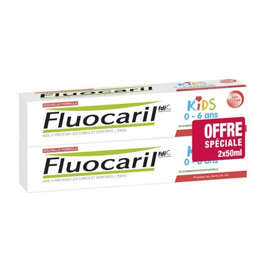 Fluocaril Pack Dental Kids Toothpaste Gel de Morango 2x50ml