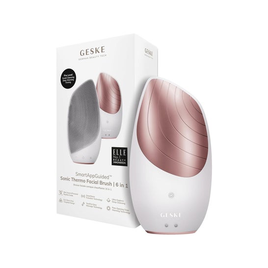 Geske Sonic Thermo Facial Brush 6 In 1 White Rose Gold 1 Unidade