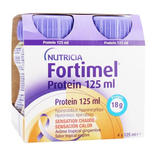 Fortimel Proteína Sabor Tropical Gengibre 125ml x 4 unidades