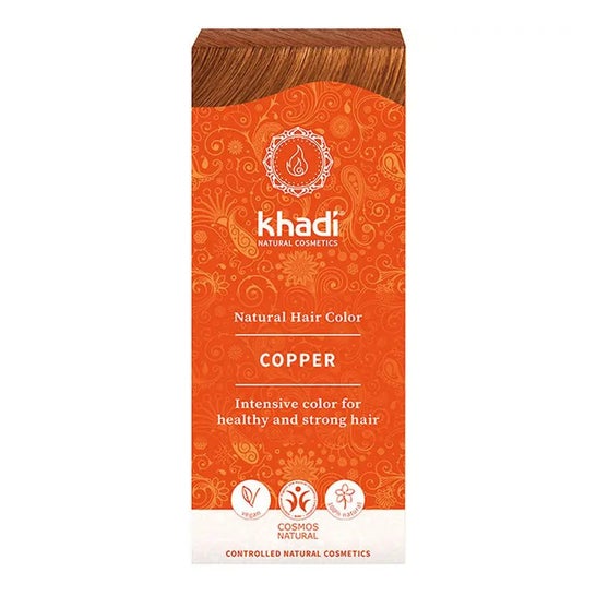 Khadi Herbal Brilhante Cobre Brilhante Louro e Vermelho Colorido 100g Khadi Herbal Brilhante Cobre Brilhante Louro e Vermelho Colorido 100g