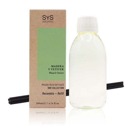 Sys Aromas Wood Vetiver Mikado Recarga com Varetas 200 ml