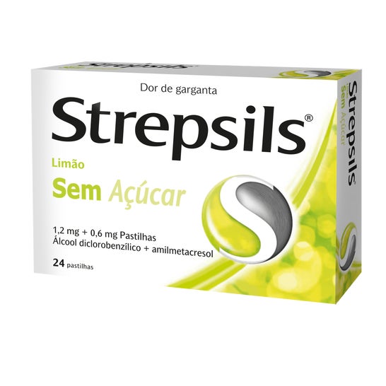 Strepsils Limão Sem Açúcar 1.2mg + 0.6mg 24 Pastilhas
