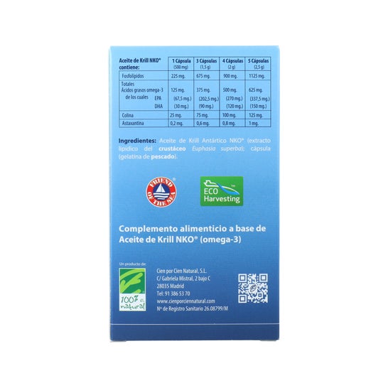 100% Natural Nko Krill Oil 80 cápsulas de 500mg