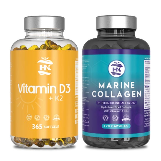 HN Pack Vitamina D3 365 caps + Colagénio Marinho 120 caps