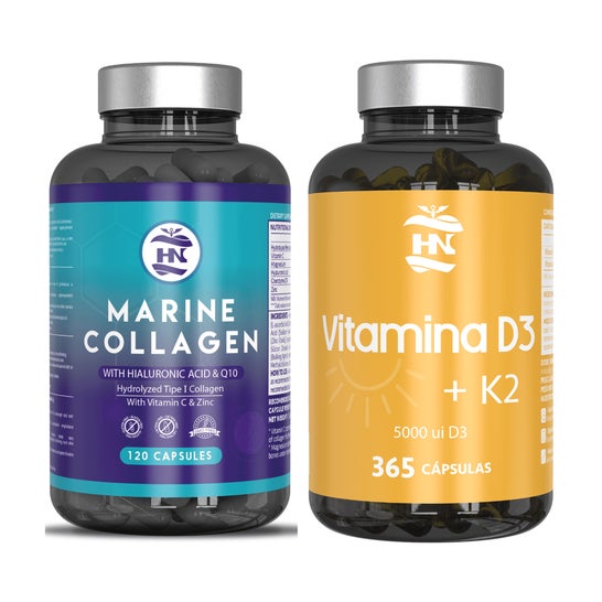 HN Pack Vitamina D3 365 caps + Colagénio Marinho 120 caps