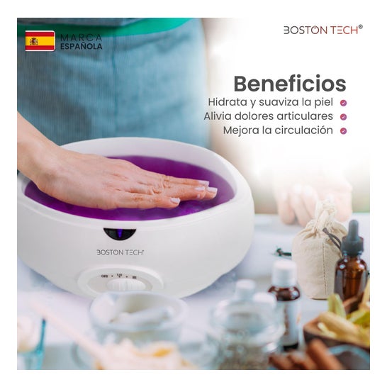 Boston Tech ParaffinLux Banho de Parafina para Mãos 3 Litros Com Cera Rosa