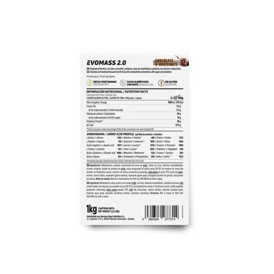 HSN Evomass 2.0 Ganador de Peso Chocolate y Avellanas 1kg