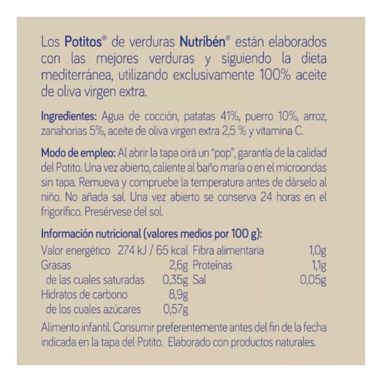 Nutriben Batata Doce de Batata e Creme de Cenoura Potito 235 G Nutriben Batata Doce de Batata e Creme de Cenoura Potito 235 G
