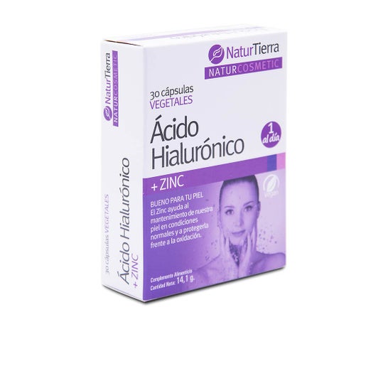 Ácido Hialurónico Naturtierra + Zinco 30 Cápsulas Vegetais