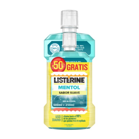 Listerine Mentol Mild Flavour Zero Alcohol 500ml + 250ml