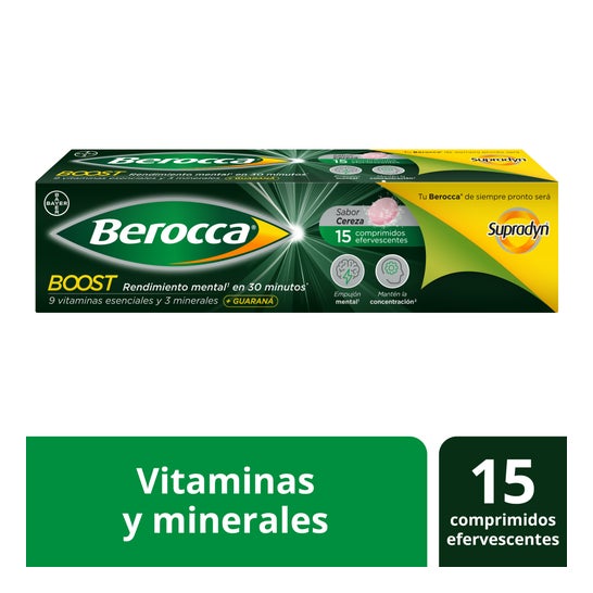 Berocca Boost Magnésio Vitaminas e Minerais com Guaraná 15 Comprimidos Efervescentes