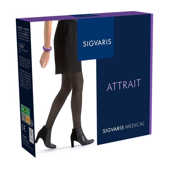 Sigvaris 2 Attrait Compression Stockings Preto Grande S 1unit