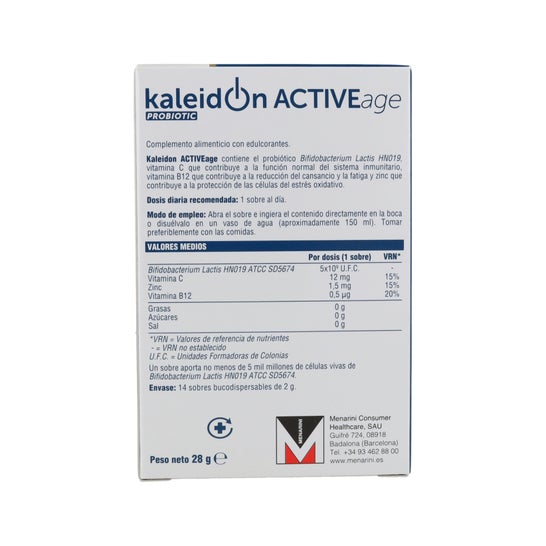 Kaleidon Probiotic Activeage Adultos 60+ 14 Sachets