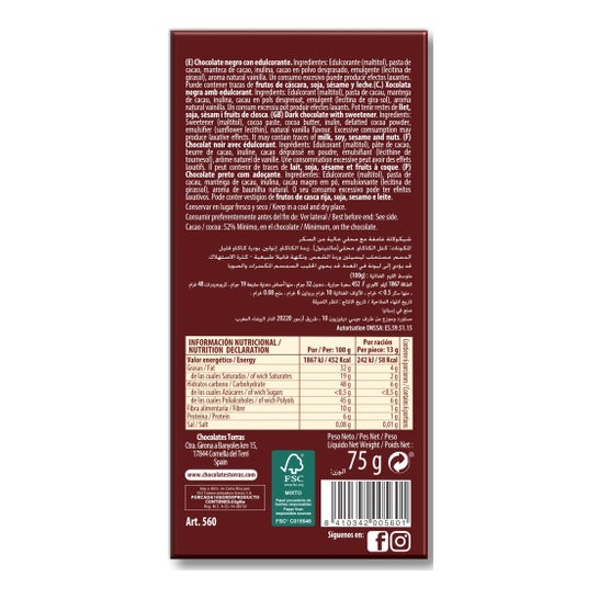 Torras Choco Black S/G S/A C/Malt 75g