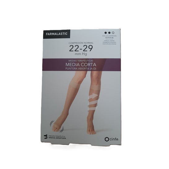 Farmalastic Medium Short Compression Normal Open Toe Camel T-EG