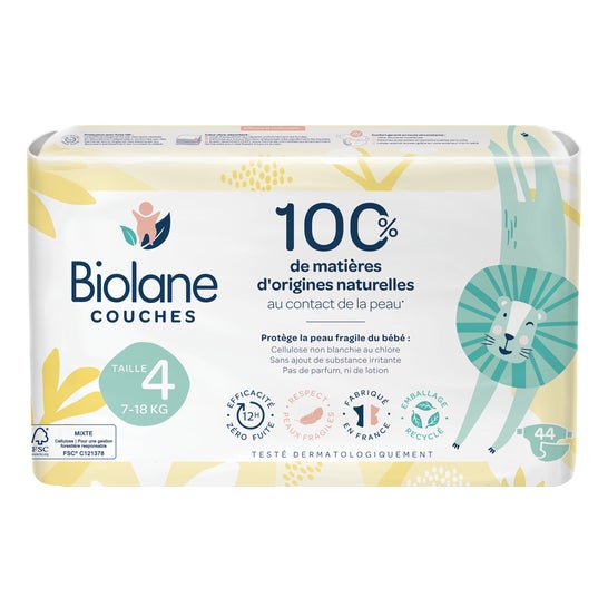 Biolane Couche Naturel Bébé Taille 4 44uts