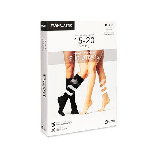 Farmalastic Women's Light Compression Executive Sock Black M 1 Pair