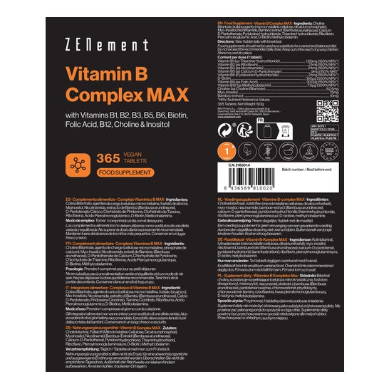 Zenement Complejo Vitamina B Max 365caps