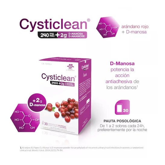 Vita Green Cysticlean D-Mannose 30 Envelopes Vita Green Cysticlean D-Mannose 30 Envelopes