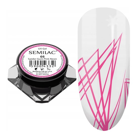 Semilac Spider Gum Gel Unhas Decoração N.º 05 Neon Pink 5g