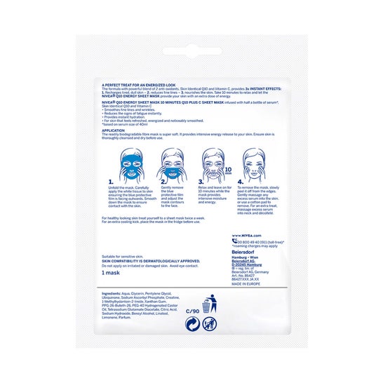 Nivea Q10 Máscara Facial Anti-Rugas Energizante 1pc