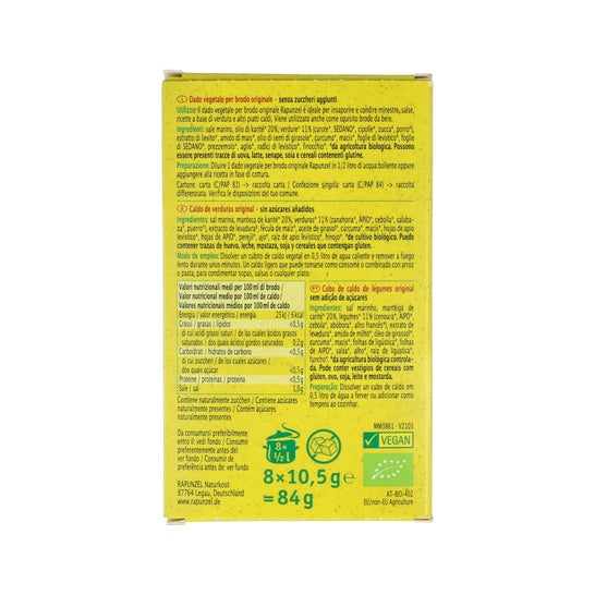 Rapunzel Caldo de Verduras Cubitos Bio 8uds