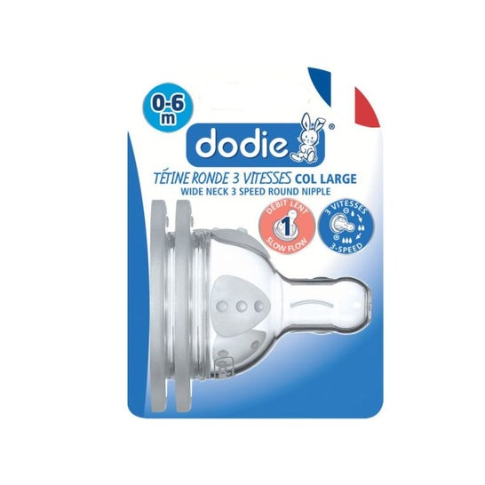 Dodie Teats Round 3 Speed Flow 1 0-6 Meses 3uds