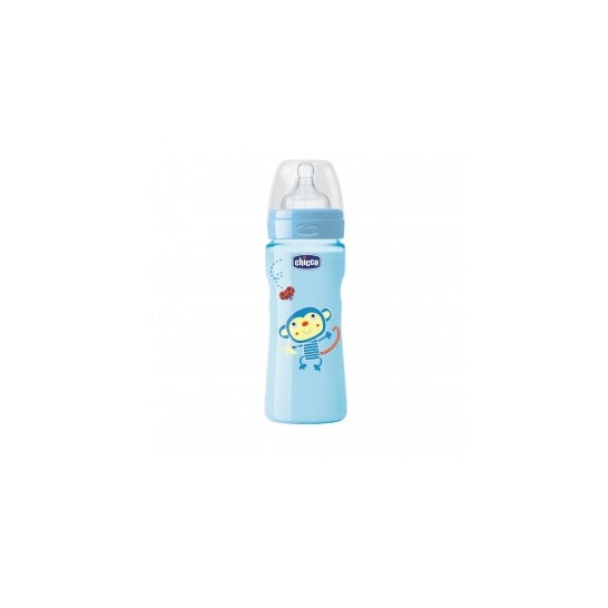 Garrafa de Silicone 330ml Azul Fluxo Rápido 4m +