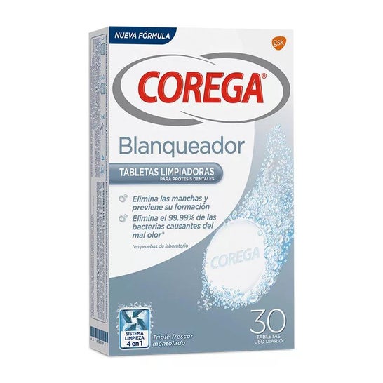 Corega Branqueador 30 Pastilhas Limpeza