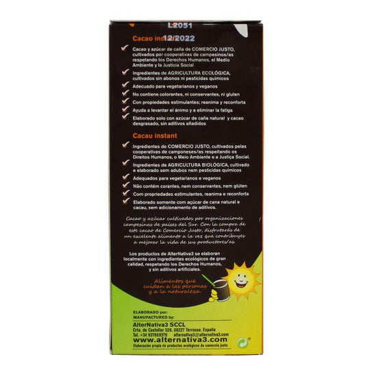 Alternativa3 Cacau em Pó Instantâneo Bio 250g