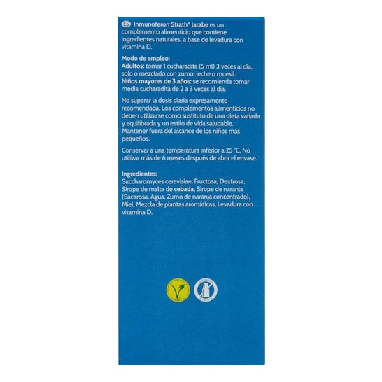 Inmunoferon xarope de vitalidade Strath Vitality 250ml Inmunoferon xarope de vitalidade Strath Vitality 250ml