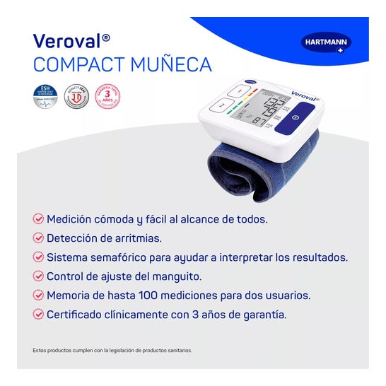 Aparelho de Pressão Arterial de Pulso Compacto Hartmann Veroval