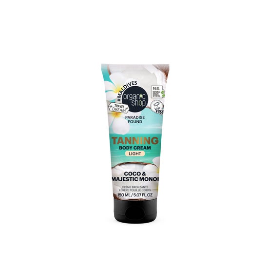 Organic Shop Creme Corporal Autobronzeador Coco & Majestic Monoi – Claro 150 ml