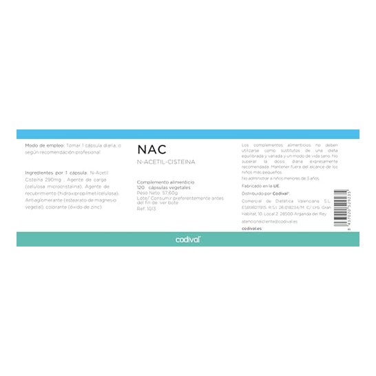 Nac N Acetyl Cysteine 120caps Codival Nac N Acetyl Cysteine Nac N Acetyl Cysteine 120caps Codival Nac N Acetyl Cysteine