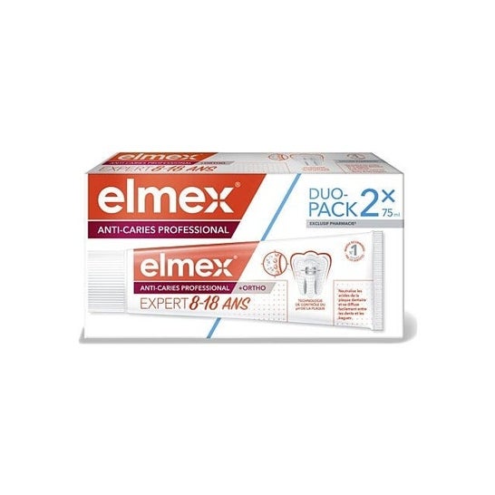 Elmex Pack Anti-Caries Professional +Ortho Expert 8-18 años 2x75ml
