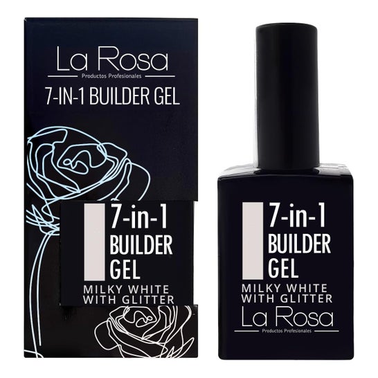 La Rosa Builder Gel 7 In 1 Milky White Glitter 15 ml