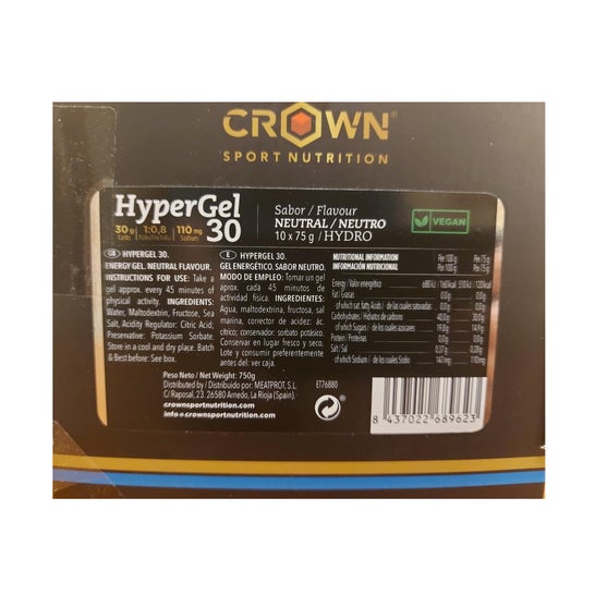 Crown Sport Nutrition Hypergel 30 Hydro Neutro 10x75 g