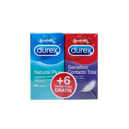 Durex® Natural Plus Easy-On Preservativos 24 unids