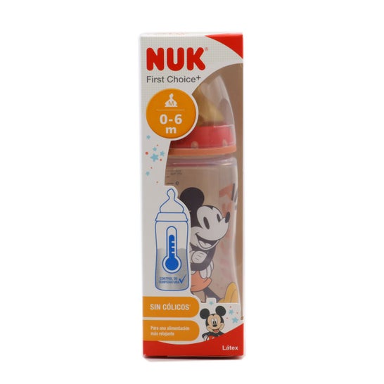 Nuk Biberón Fc+ Pp con Tetina de Látex Mickey Mouse 0-6 Meses 300 ml
