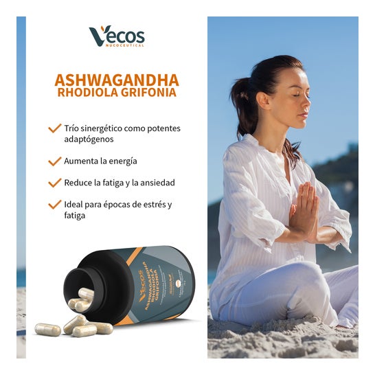 Vecos Nucoceuticals Extracto de Ashwagandha y Rhodiola 100caps