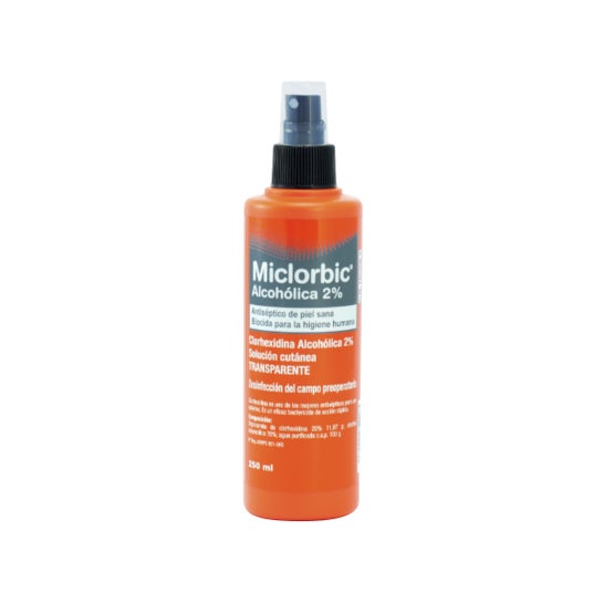 Solução clorídrica cloradaxidina 2% alcoólica Spray transparente 250ml