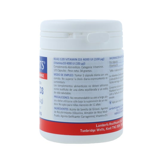 Lamberts Vitamina D3 4000 Ui (100μg) 120 Comprimidos