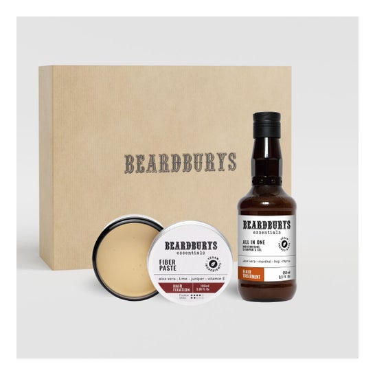Beardburys Essentials Kit Fiber Cera Semi-Mate + Champô All in