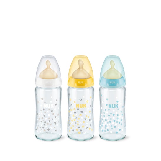 Nuk mamadeira látex bico grande boca Tamanho de vidro 1 240ml