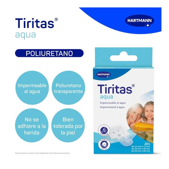 Hartmann Tiritas Aqua Adhesive Band-Aid 3 Tamanhos 20uds Hartmann Tiritas Aqua Adhesive Band-Aid 3 Tamanhos 20uds