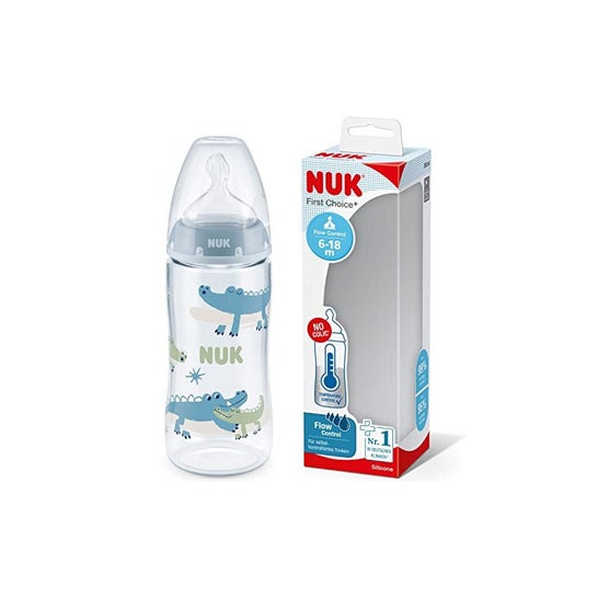 Nuk First Choice Biberão Tetina Silic 6-18m 300ml Azul 1 Unidade Nuk First Choice Biberão Tetina Silic 6-18m 300ml Azul 1 Unidade